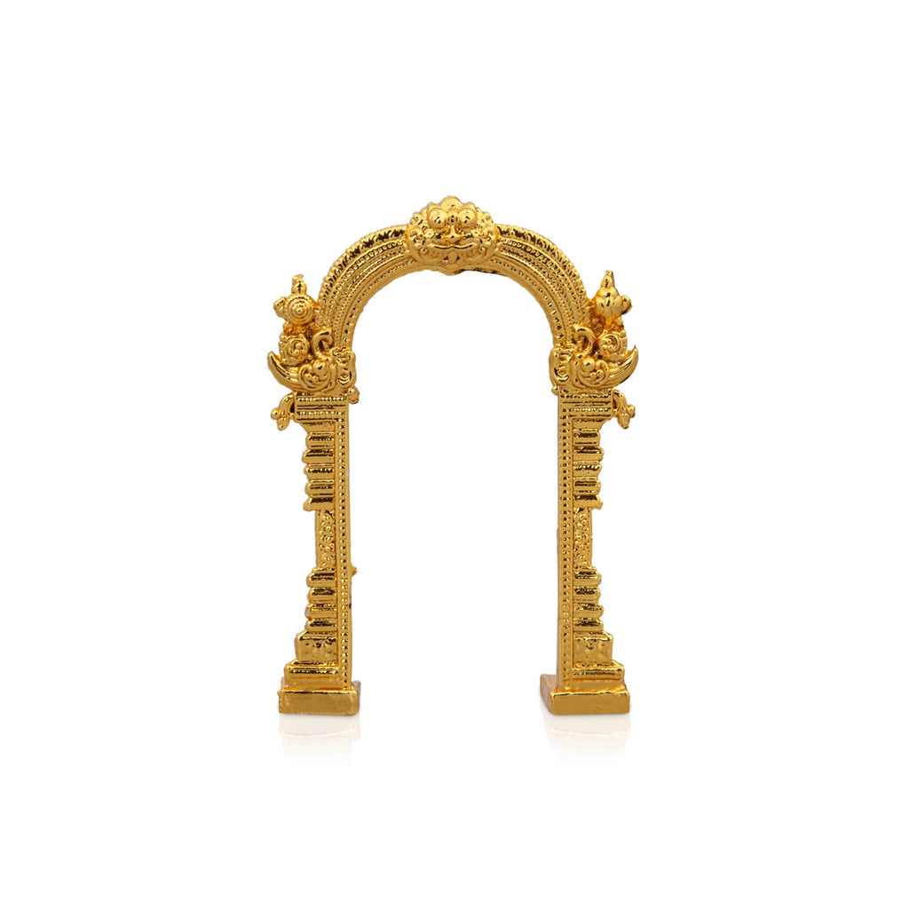 Gold Polish Arch - 1.5 x 1 Inches | Thiruvachi/ Prabhavali for Idols