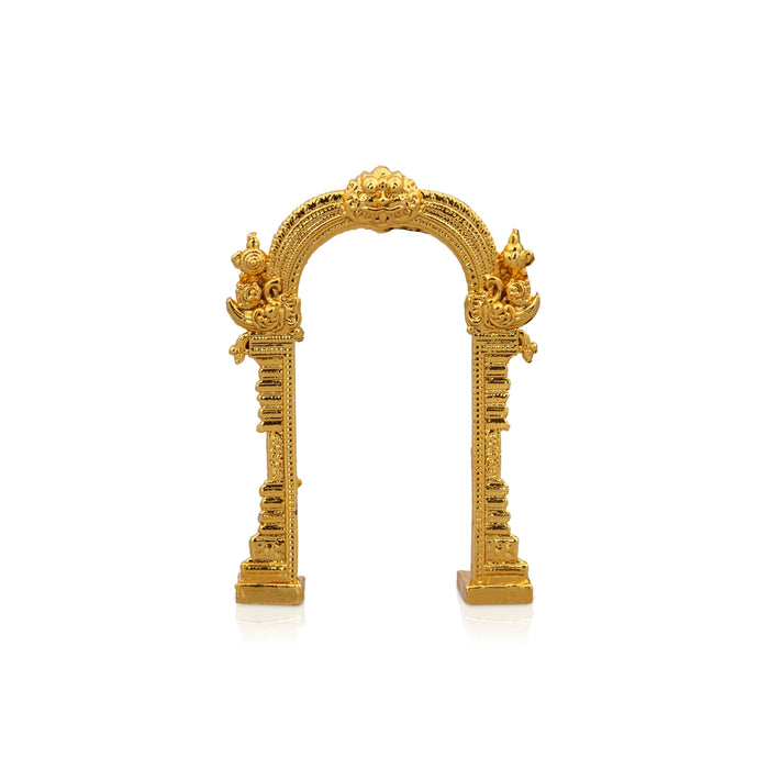 Gold Polish Arch - 1.5 x 1 Inches | Thiruvachi/ Prabhavali for Idols