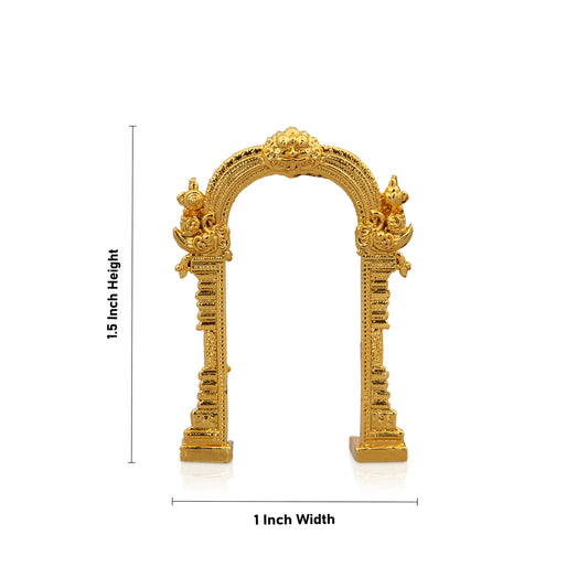 Gold Polish Arch - 1.5 x 1 Inches | Thiruvachi/ Prabhavali for Idols - Deity Accessories