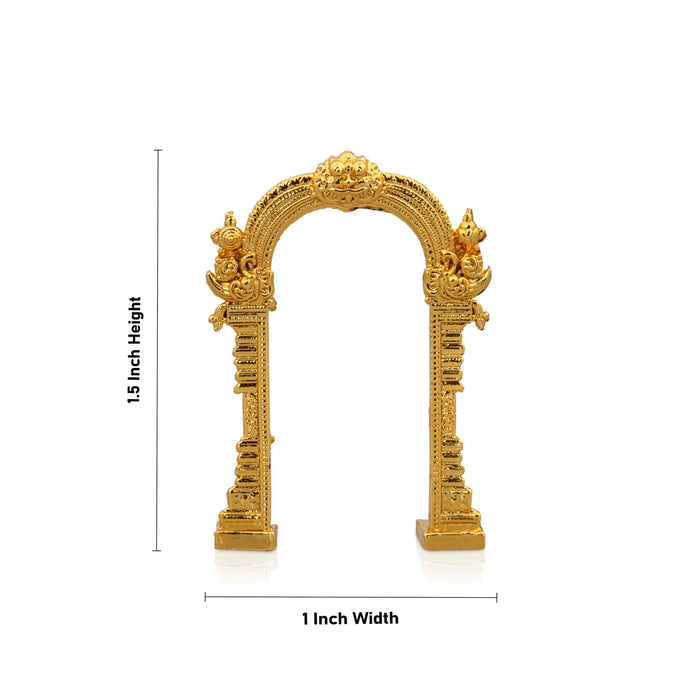 Gold Polish Arch - 1.5 x 1 Inches | Thiruvachi/ Prabhavali for Idols