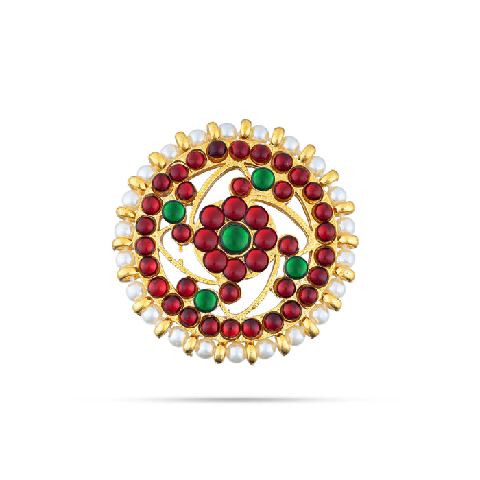 Kemp Rakodi - 0.25 x 1.5 Inches | Multicolour Stone Jewellery/ Hair Accessory/ Artificial Jewelry for Women - Bharatanatyam Jewellery