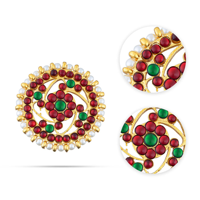 Kemp Rakodi - 0.25 x 1.5 Inches | Multicolour Stone Jewellery/ Hair Accessory/ Artificial Jewelry for Women - Bharatanatyam Jewellery
