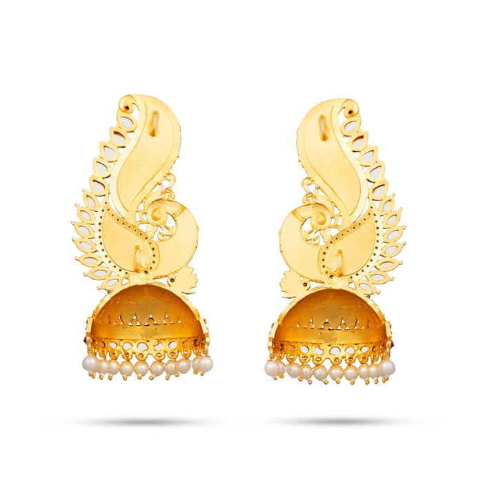 Ear Ornament - 4 x 2 Inches | Enamel Karnapathakkam/ Earring/ Jewellery for Deity Decor