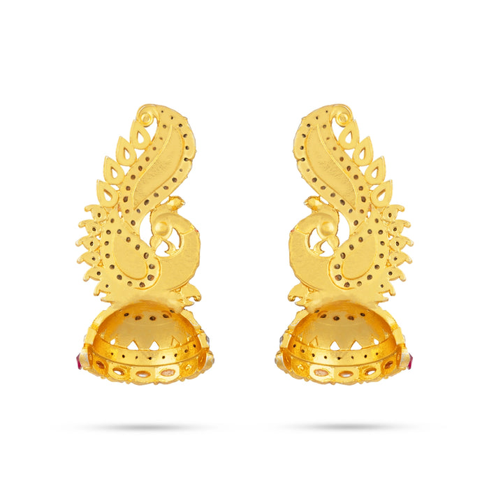 Earring pair - 2.5 x 1.25 Inches | Karnapathakam/ Deity Ear Ornament/ God Jewelry for Pooja & Temple Decoration