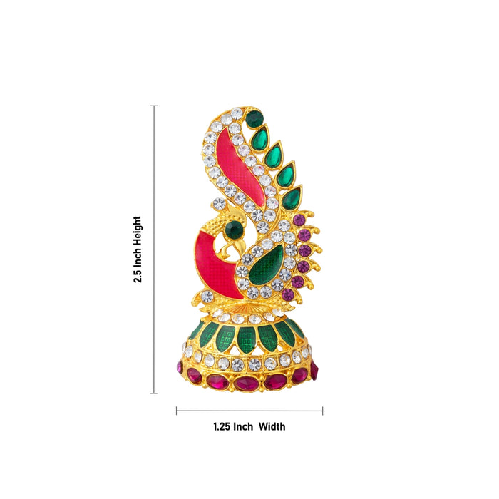 Earring pair - 2.5 x 1.25 Inches | Karnapathakam/ Deity Ear Ornament/ God Jewelry for Pooja & Temple Decoration