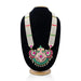 5 Line Moti Mala With Multicolour Stone Pendant - 17 Inches | White Pearl Mala/ Artificial Jewelry for Deity - Neck & Body Accessories