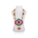 Stone Haram With Pendant - 14.5 Inches | 4 Line Moti Haram/ Multicolour Stone Artificial Jewelry for Deity - Neck & Body Accessories
