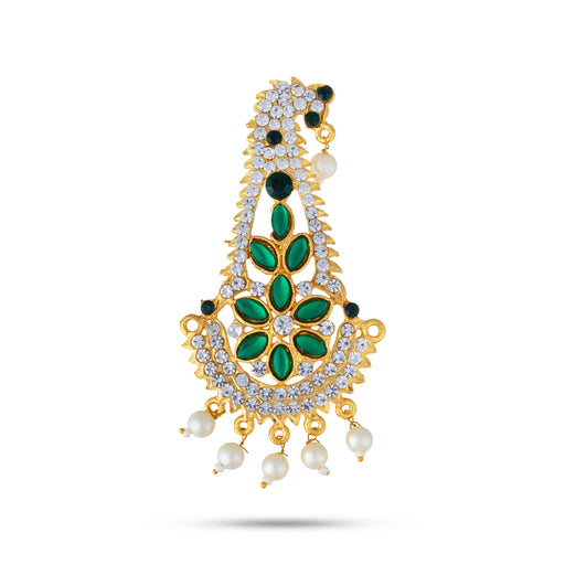 Multicolour Stone Crown -3.5 x 2 Inches | Thura Kireedam/ Mukut/ Kiridam/ Artificial Jewelry For Deity - Head & Face Accessories