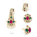 Multicolour Stone Crown -3.5 x 2 Inches | Thura Kireedam/ Mukut/ Kiridam/ Artificial Jewelry For Deity - Head & Face Accessories