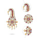 Multicolour Stone Crown -3.5 x 2 Inches | Thura Kireedam/ Mukut/ Kiridam/ Artificial Jewelry For Deity - Head & Face Accessories