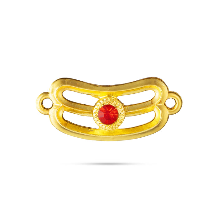 Shivan Vibhuti Pattai - 0.5 x 1 Inches | Gold Polish Vibuthi Pattai/ Single Stone Jewellery for Deity Decor