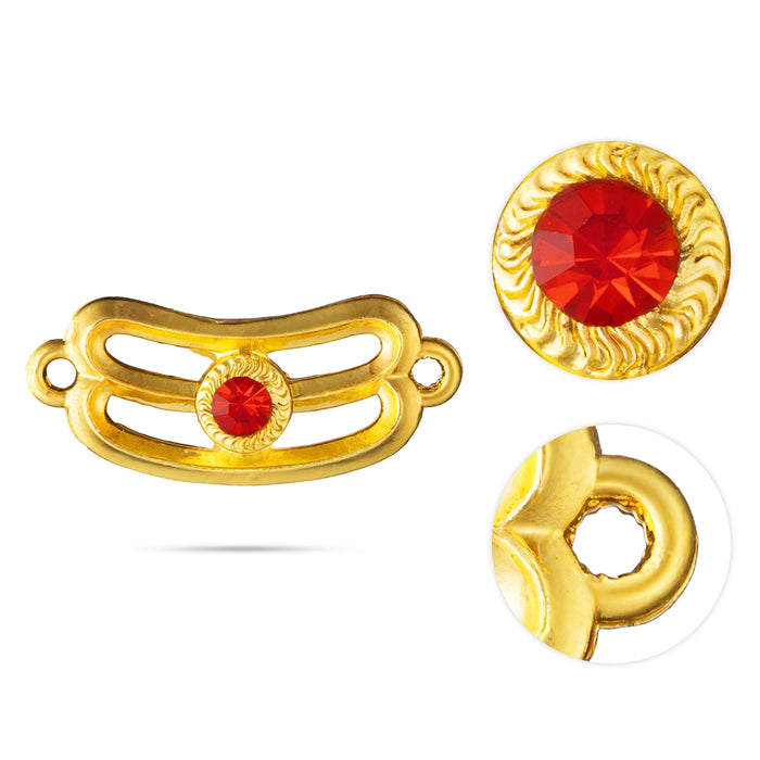 Shivan Vibhuti Pattai - 0.5 x 1 Inches | Gold Polish Vibuthi Pattai/ Single Stone Jewellery for Deity Decor