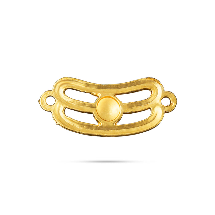 Shivan Vibhuti Pattai - 0.5 x 1 Inches | Gold Polish Vibuthi Pattai/ Single Stone Jewellery for Deity Decor