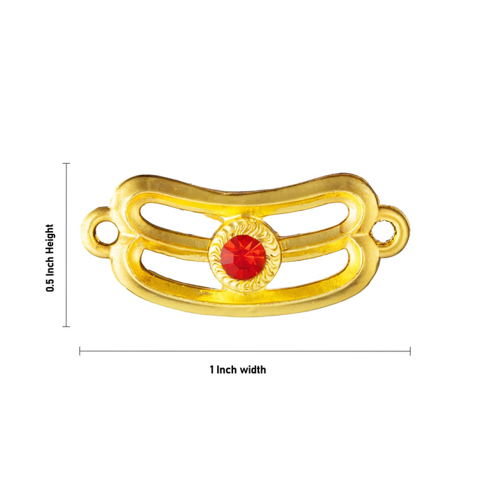 Shivan Vibhuti Pattai - 0.5 x 1 Inches | Gold Polish Vibuthi Pattai/ Single Stone Jewellery for Deity Decor