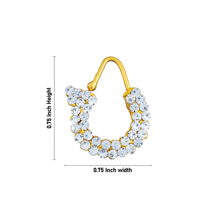 Stone Nathu - 0.75 X 0.75 Inch | Stone Nose Pin/ Small Nose Pin/ Stone Jewellery For Deity Alankaram - Head & Face Accessories
