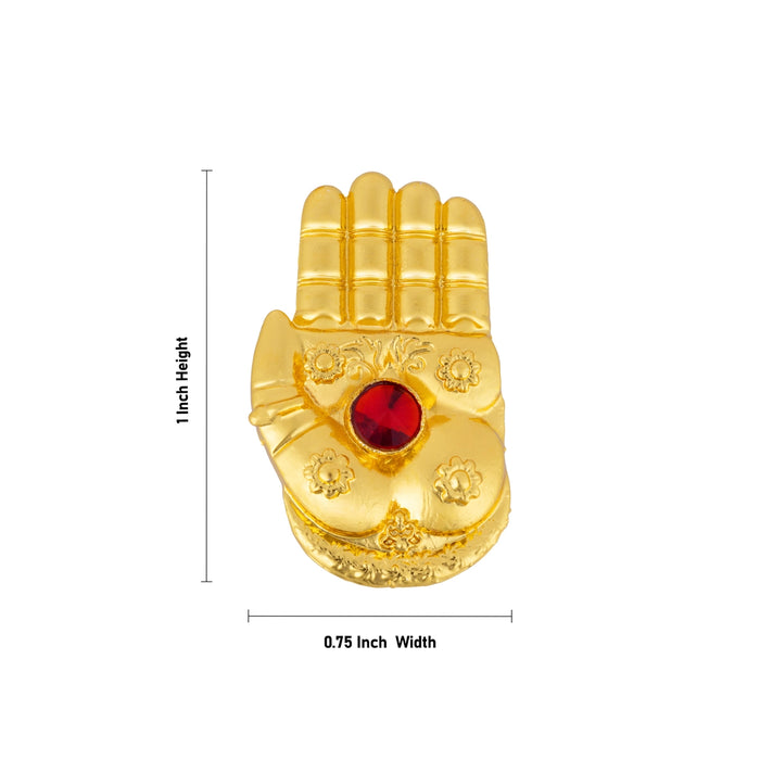 Gold Polish Hand Set - 2 x 1 Inches | Hastham / Single Stone Hands for Deity