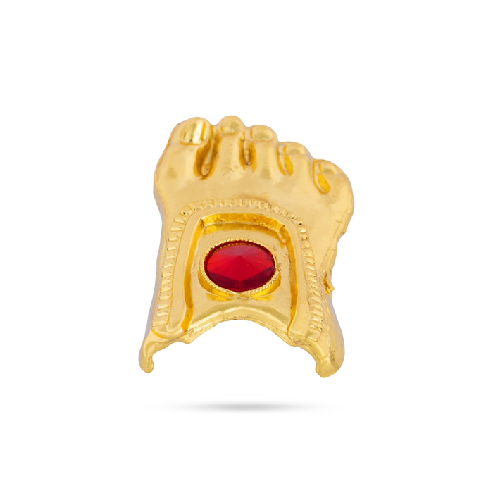 Gold Polish Padham Set - 1 x 0.5 Inches | Paduka / Single Stone Leg for Deity Decor