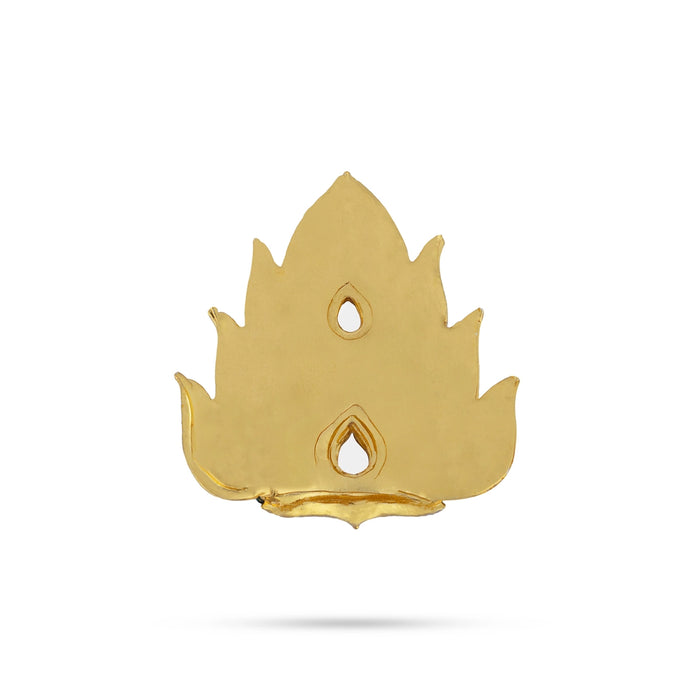 Half Crown - 4.5 x 4 Inches | Multicolour Stone Sudar Mukut / Enamel Kiridam/ Ardha Kireedam for Deity Decor