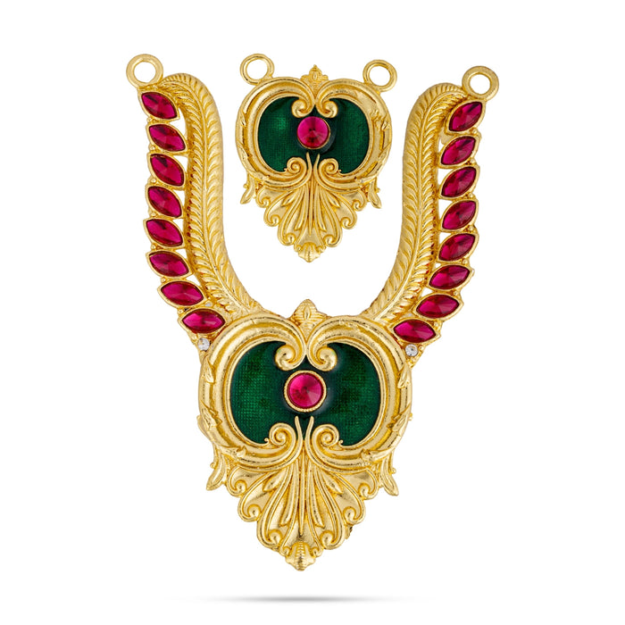 Stone Necklace - 5 Inches | Multicolour Stone Jewellery/ Artificial Jewelry For Deity Decor