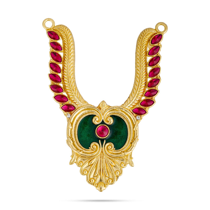 Stone Necklace - 5 Inches | Multicolour Stone Jewellery/ Artificial Jewelry For Deity Decor