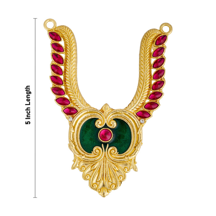 Stone Necklace - 5 Inches | Multicolour Stone Jewellery/ Artificial Jewelry For Deity Decor