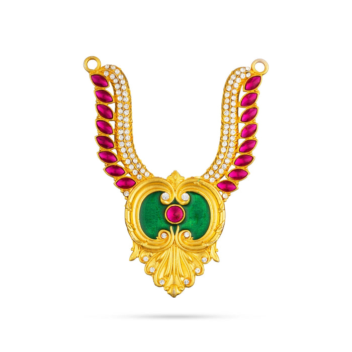 Stone Necklace - 5 x 3.5 Inches | Multicolour Stone Design Jewellery/ Stone Haram for Deity Decoration