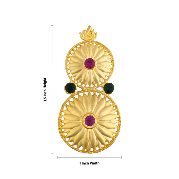 Gold Polish Earring Pair - 1.5 x 1 Inches | Earing/ Ear Studs/ Karnapathakam For Deity Alangaram
