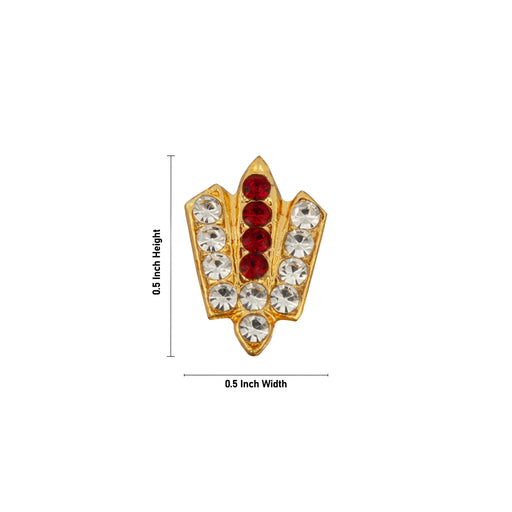 Stone Vishnu Tilak - 0.5 X 0.5 Inch | V Shape Perumal Namam/ Vishnu Namam/ Perumal Naamam For Deity Decor - Head & Face Accessories