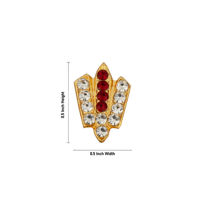 Stone Vishnu Tilak - 0.5 X 0.5 Inch | V Shape Perumal Namam/ Vishnu Namam/ Perumal Naamam For Deity Decor - Head & Face Accessories