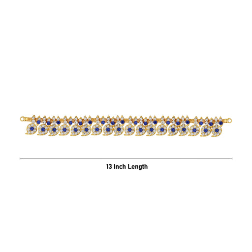 Mango Design Stone Haram - 13 Inches | Artificial Jewelry/ 50 Bit Stone Jewellery/ Stone Necklace for Deity - Neck & Body Accessories