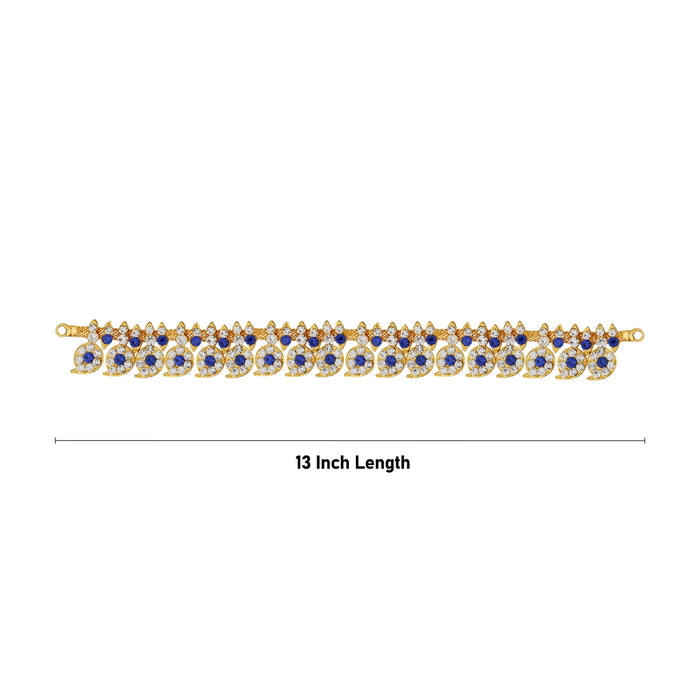 Mango Design Stone Haram - 13 Inches | Artificial Jewelry/ 50 Bit Stone Jewellery/ Stone Necklace for Deity - Neck & Body Accessories