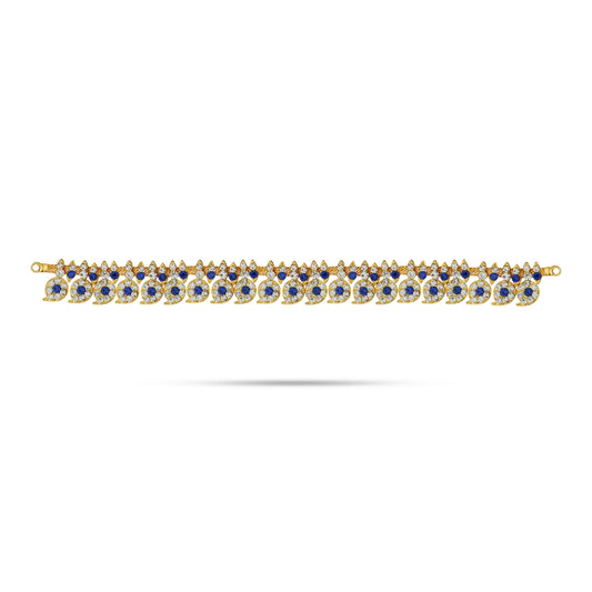 Mango Design Stone Haram - 17 Inches | Artificial Jewelry/ 62 Bit Stone Jewellery/ Stone Necklace for Deity - Neck & Body Accessories