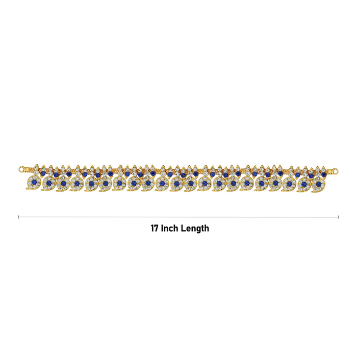 Mango Design Stone Haram - 17 Inches | Artificial Jewelry/ 62 Bit Stone Jewellery/ Stone Necklace for Deity - Neck & Body Accessories