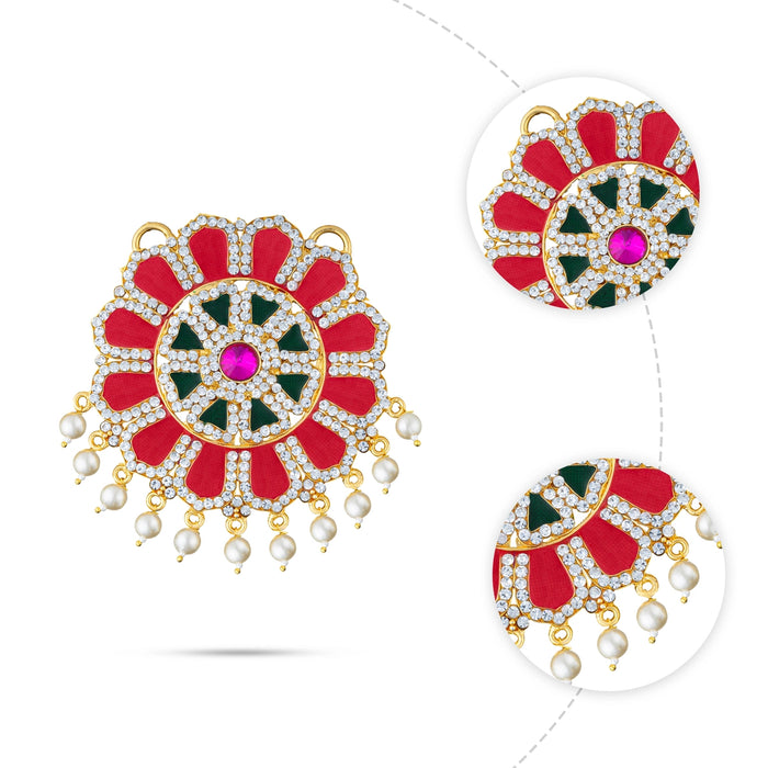 Multicolour Stone Pendant - 3.5 Inches | Locket/ Dollar/ Artificial Jewelry For Chains & Deity - Neck & Body Accessories