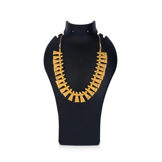 Gold Polish Haram - 7 Inches | Flower Design Necklace/ Gold Polish Jewellery for Deity - Neck & Body Accessories