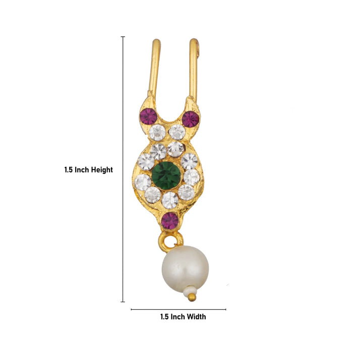 Nathu Bullakku - 1.5 x 1.5 Inches | Nathni with Stones/ Mookuthi/ Deity Jewellery