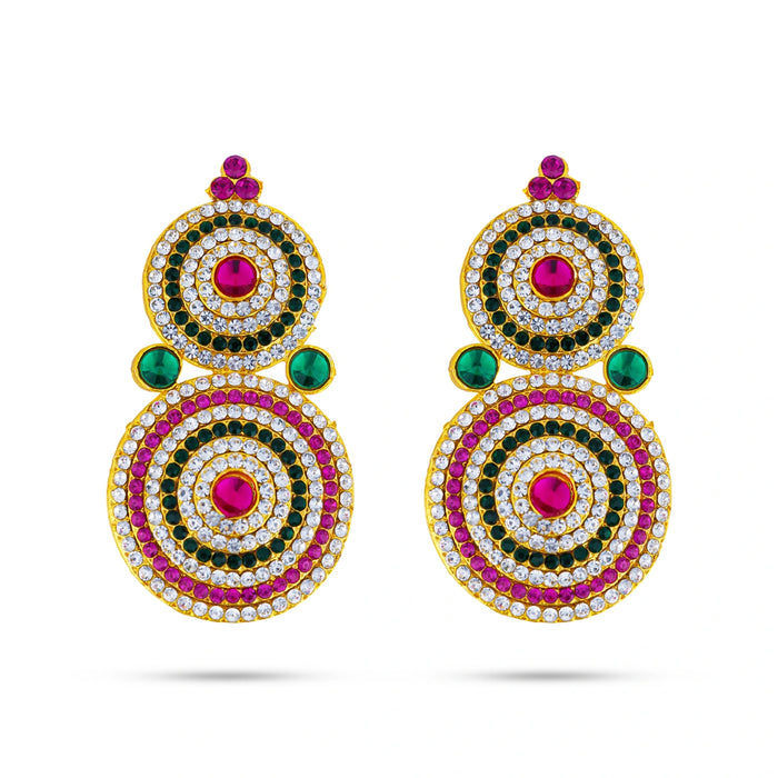 Stone Karnapathakkam - 3 x 1.5 Inches | Ear Jewelry / Traditional Ear Accessory for Deity Decor