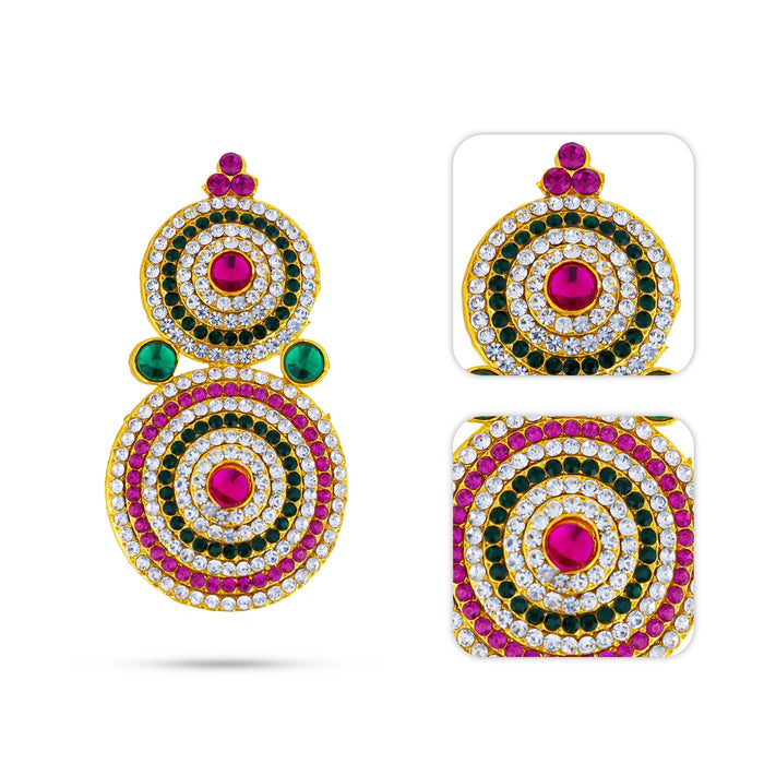 Stone Karnapathakkam - 3 x 1.5 Inches | Ear Jewelry / Traditional Ear Accessory for Deity Decor