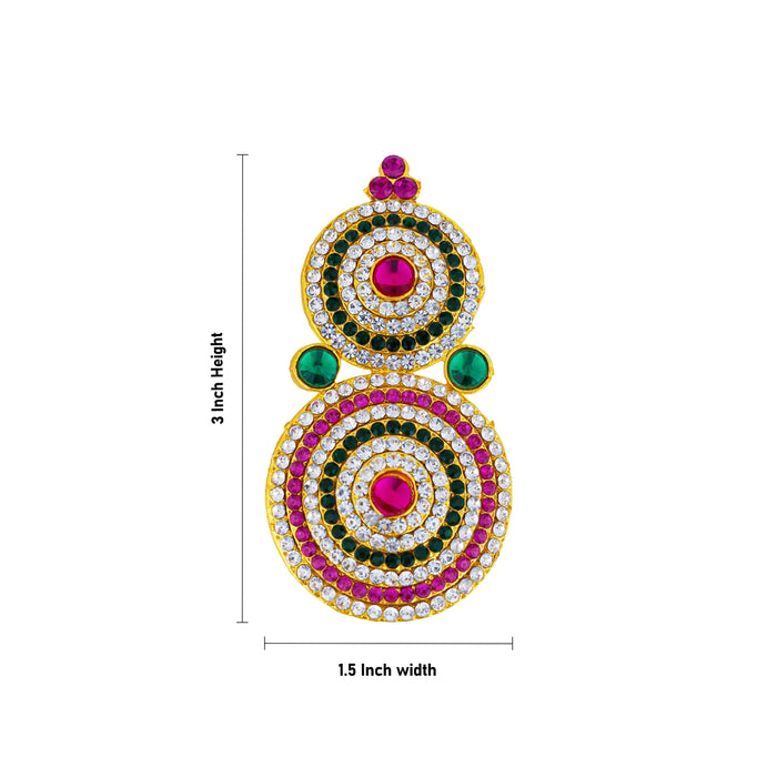 Stone Karnapathakkam - 3 x 1.5 Inches | Ear Jewelry / Traditional Ear Accessory for Deity Decor