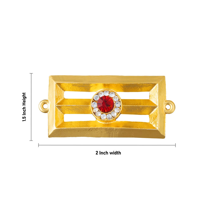 Shiva Vibhuti Pattai - 1.5 x 2 Inches | Stone & Gold Polish Tripundra Tilak/ Thiruneer Pattai For God Alangaram