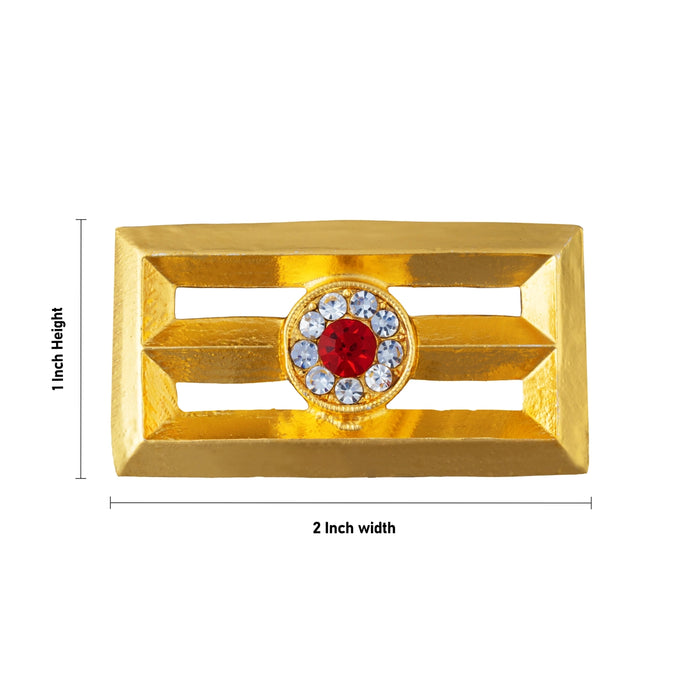 Vibuthi Pattai - 1 x 2 Inches | Stone Shiva Tripundra Tilak/ Gold Polish Thiruneer Pattai for Deity Decor