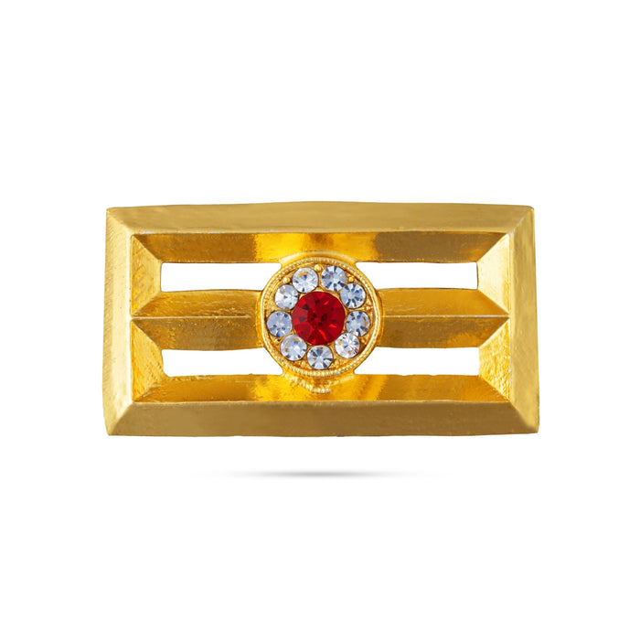 Shiva Vibhuti Pattai - 1 x 1.5 Inches | Stone & Gold Polish Tripundra Tilak/ Thiruneer Pattai For god Alangaram