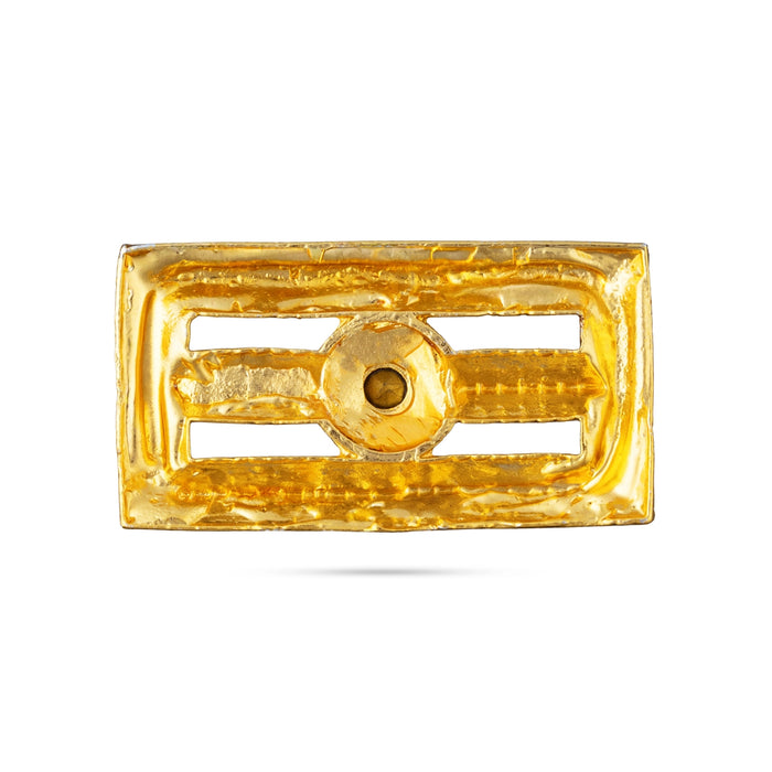 Shiva Vibhuti Pattai - 1 x 1.5 Inches | Stone & Gold Polish Tripundra Tilak/ Thiruneer Pattai For god Alangaram