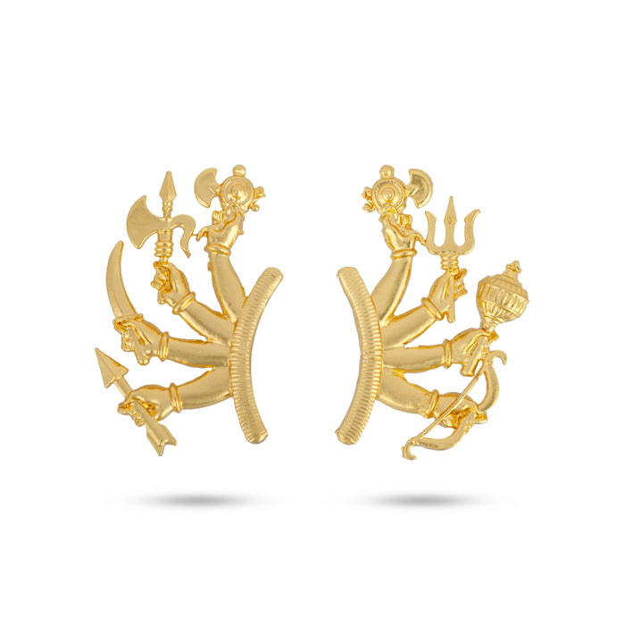 Amman 8 Hand Ayutham Set - 2 x 1.25 Inches | Divine Goddess Weapons / Ayudham for Temple & Navaratri Celebrations