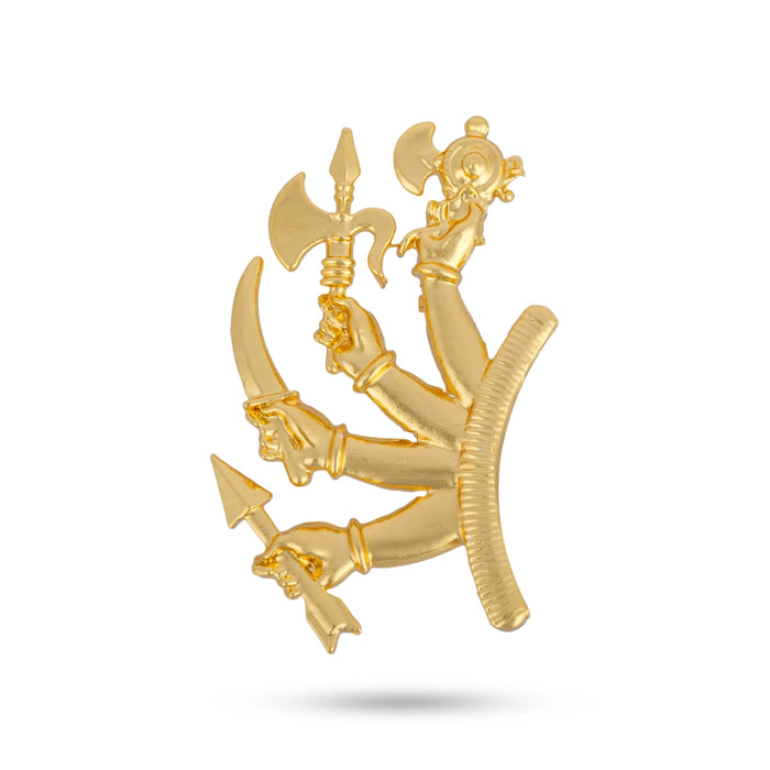 Amman 8 Hand Ayutham Set - 2 x 1.25 Inches | Divine Goddess Weapons / Ayudham for Temple & Navaratri Celebrations