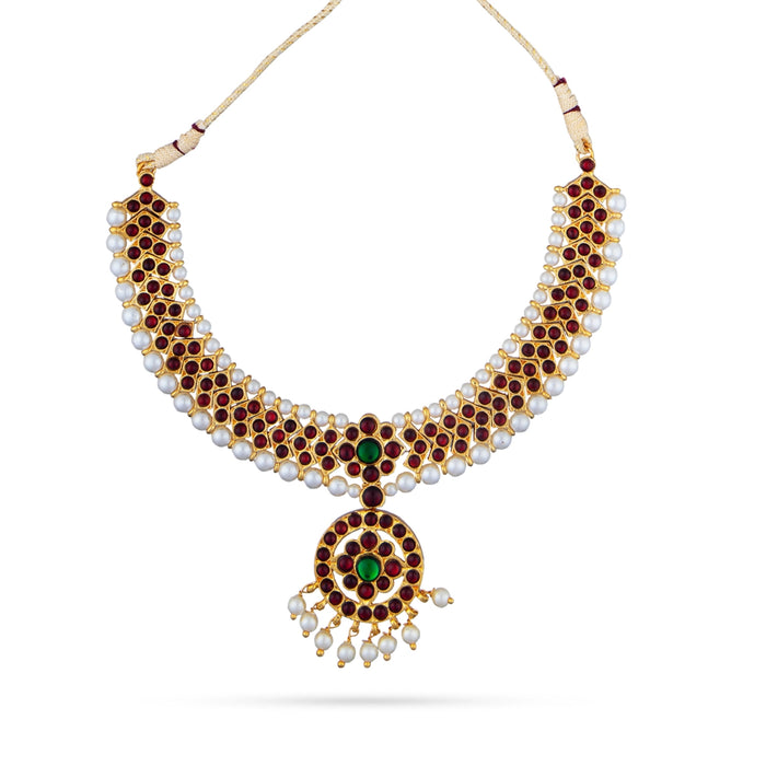 Kemp Necklace - 5.5 Inches | Stone Necklace/ Stone Bharatanatyam Jewellery/ Dance Jewellery for Women