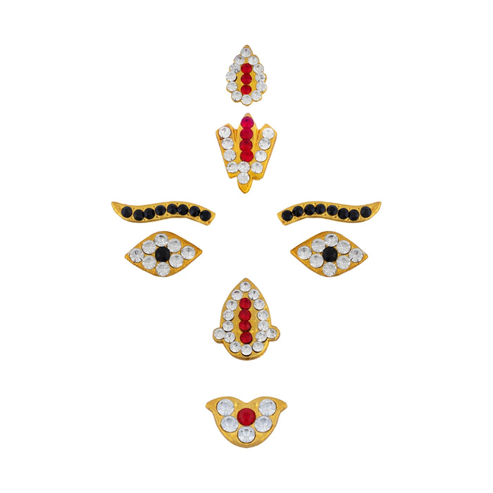 Stone Amman Face Set | Multicolour Stone Face/ Stone Amman Face for Deity Decor
