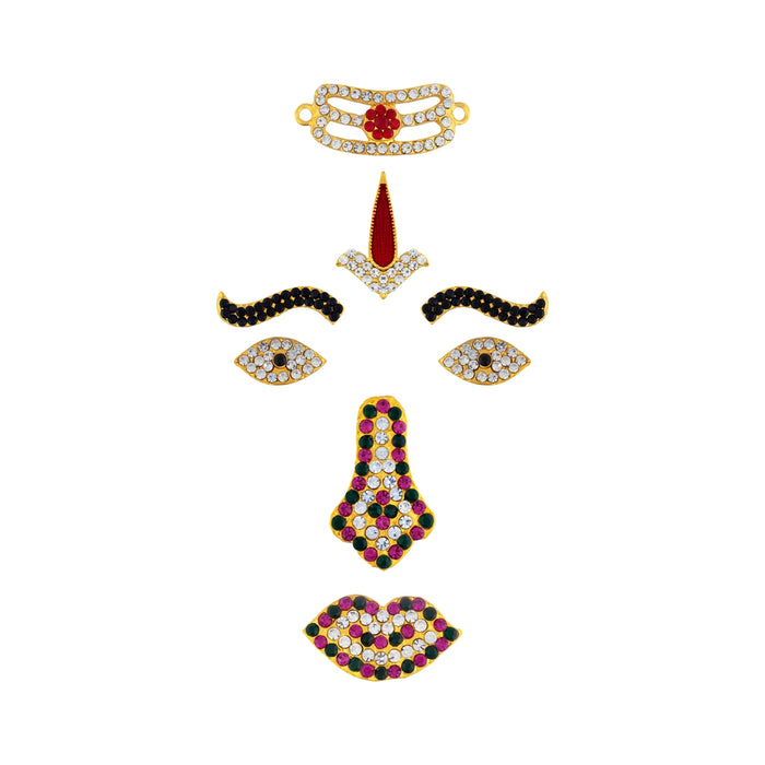 Amman Face Set | Multicolour Stone Face/ Stone Amman Face for Deity Alangaram