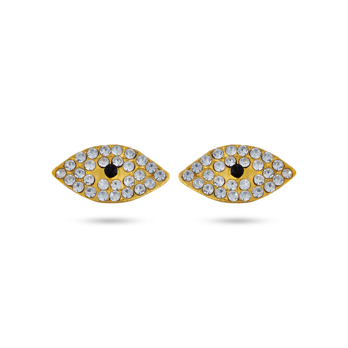 Stone Eye Pair - 0.5 x 1 Inches | Amman Kanmalar/ God Idol Netra/ Chakshu for Deity Decor