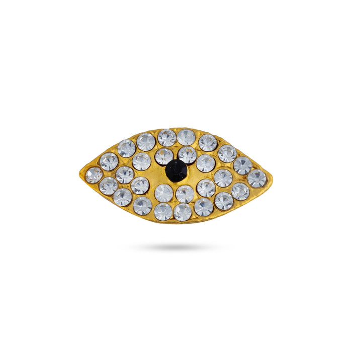 Stone Eye Pair - 0.5 x 1 Inches | Amman Kanmalar/ God Idol Netra/ Chakshu for Deity Decor